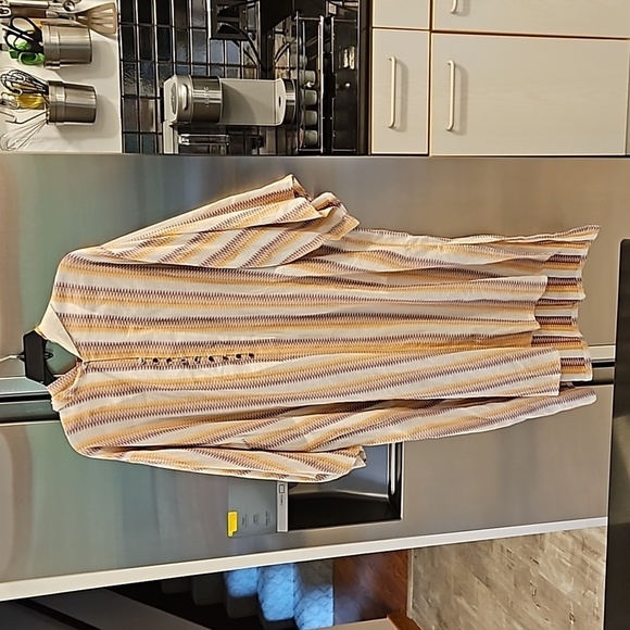 MR TURK by TRINA TURK Robles Caftan ~ Zig Zag Stripe Gauze Shirting S/M NWT - Picture 9 of 16